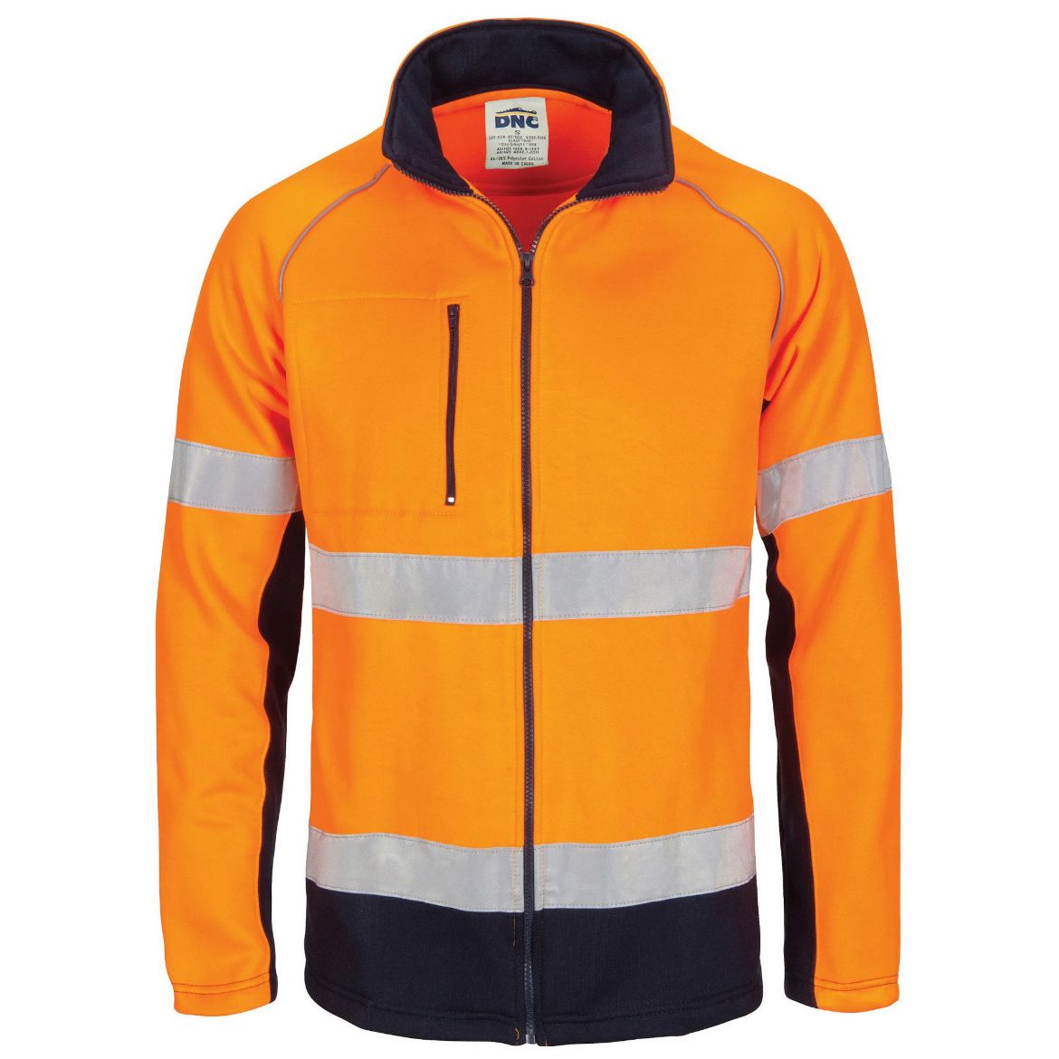 Picture of HIVIS 2 Tone full zip fleecy sweat shirt CSR R/Tape